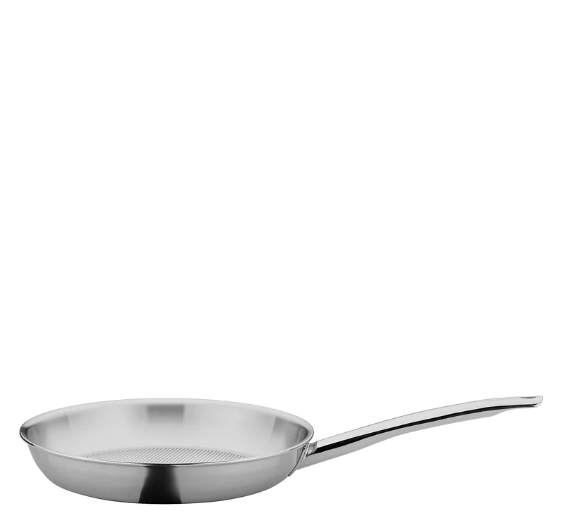 Spring BRIGADE PROFILE Frying Pan, Stainless Steel Frying Pan, Honeycomb Structure, Triple Aluminium Core, Suitable for All Hobs Including Induction, Oven-Safe, Pouring Rim, Diameter 28 cm, Height 4.4