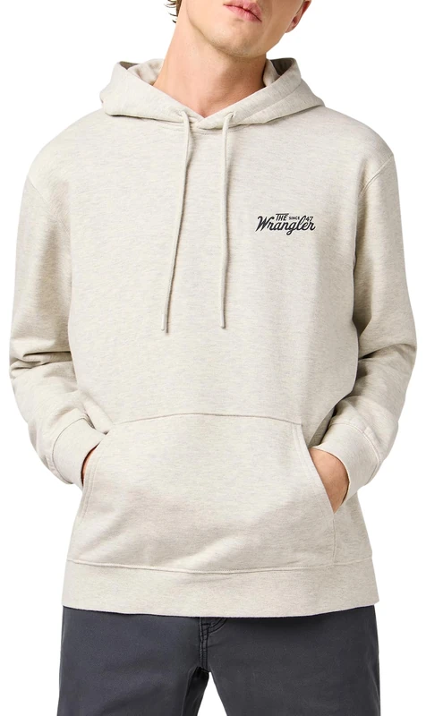 Wrangler Men's Americana Hoodie Hooded Sweatshirt, Oat Melee, S