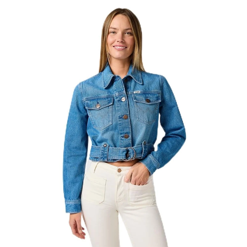 Wrangler Women's Denim Moto Jacket, Blossoming, XS