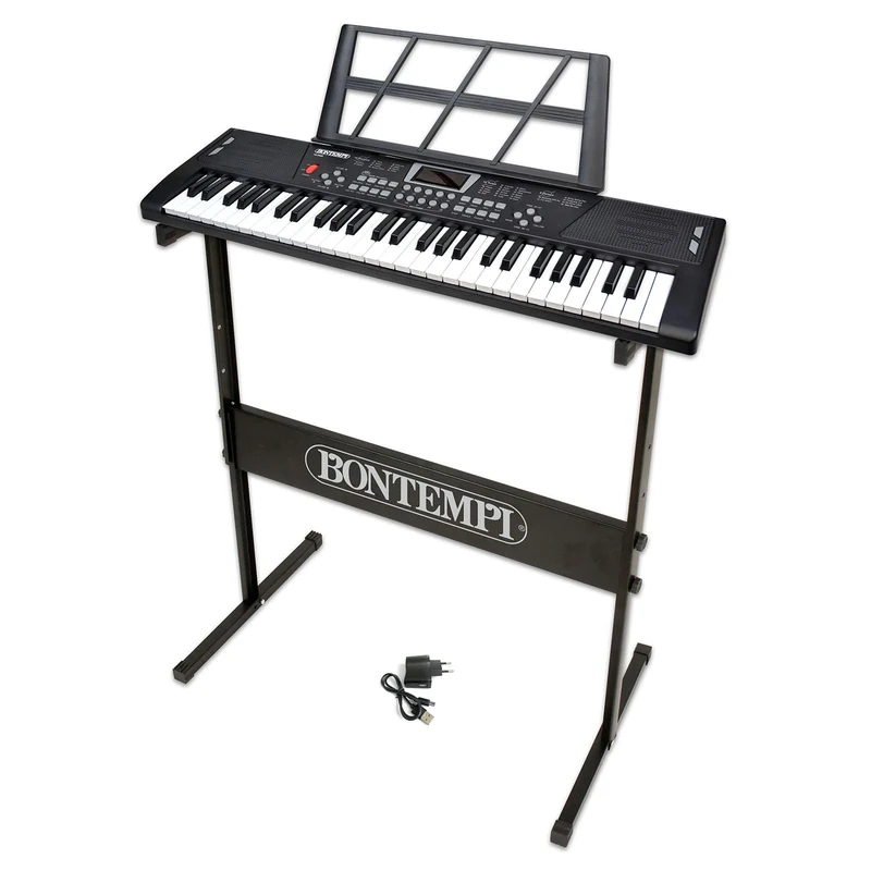 Bontempi | HarmonyLegs - 54 Keys Digital Keyboard with Keyboard Legs and Bright Keys Perfect for Fun, 75 x 24 x 9 cm