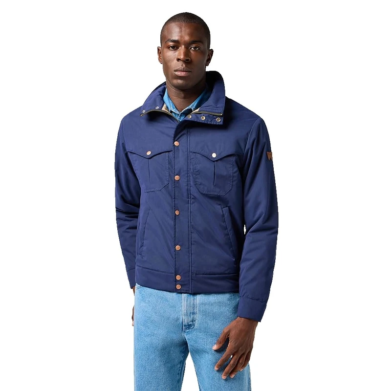 Wrangler Men's Western Puffer Jacket, Navy, S