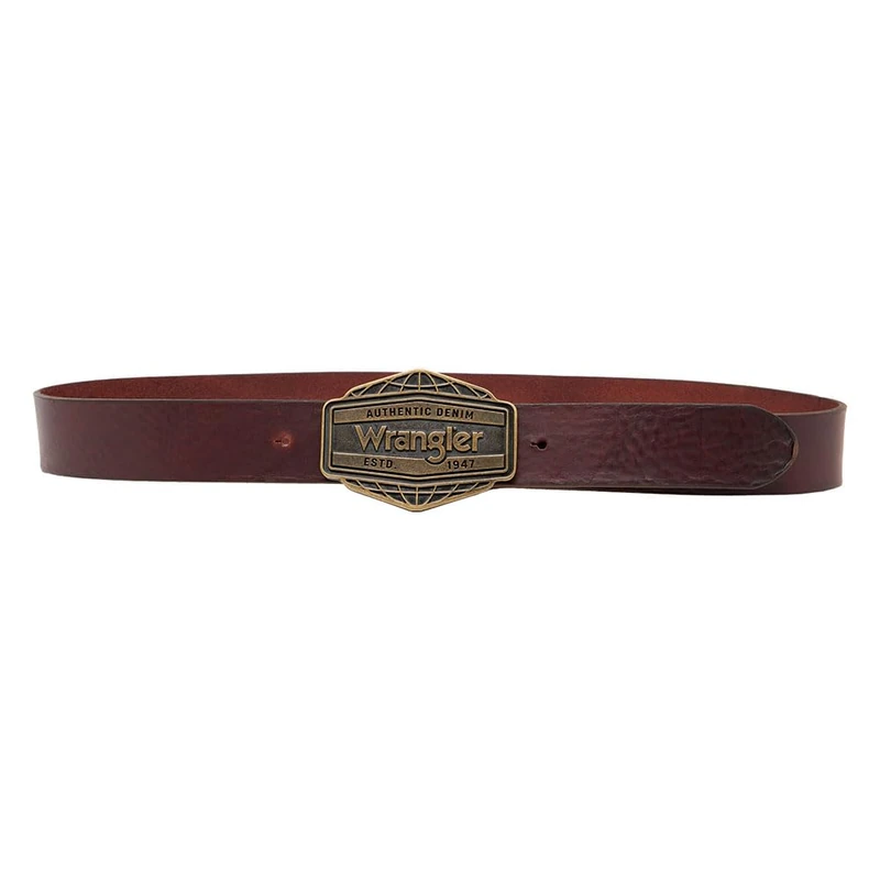 Wrangler Men's Big Buckle Belt, Brown, 90, brown, 90
