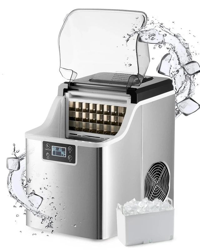 CO-Z Countertop Ice Cube Maker, Ice Maker Machine with 22 kg Daily Yield, Self-Cleaning Ice Machine with Control Panel Ice Scoop & Ice Basket, Portable Ice Maker for Home Office Bar Restaurant