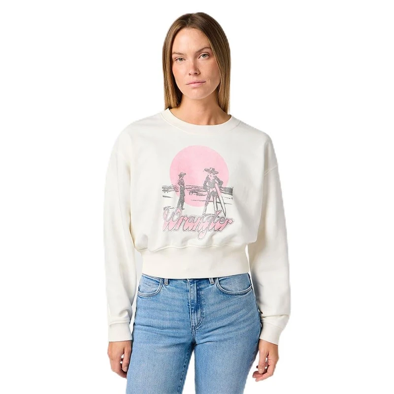 Wrangler Women's Relaxed Sweatshirt, Vintage White, M