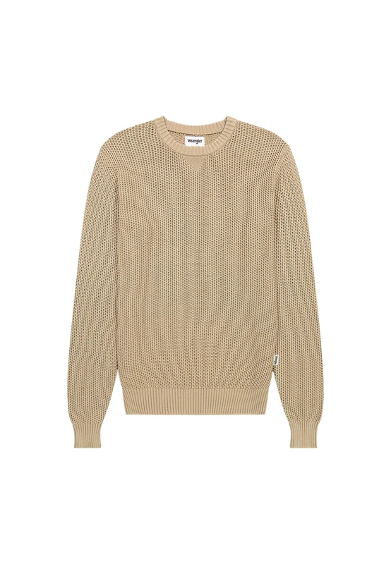 Wrangler Men's Crewneck Sweater, Timberwolf, S