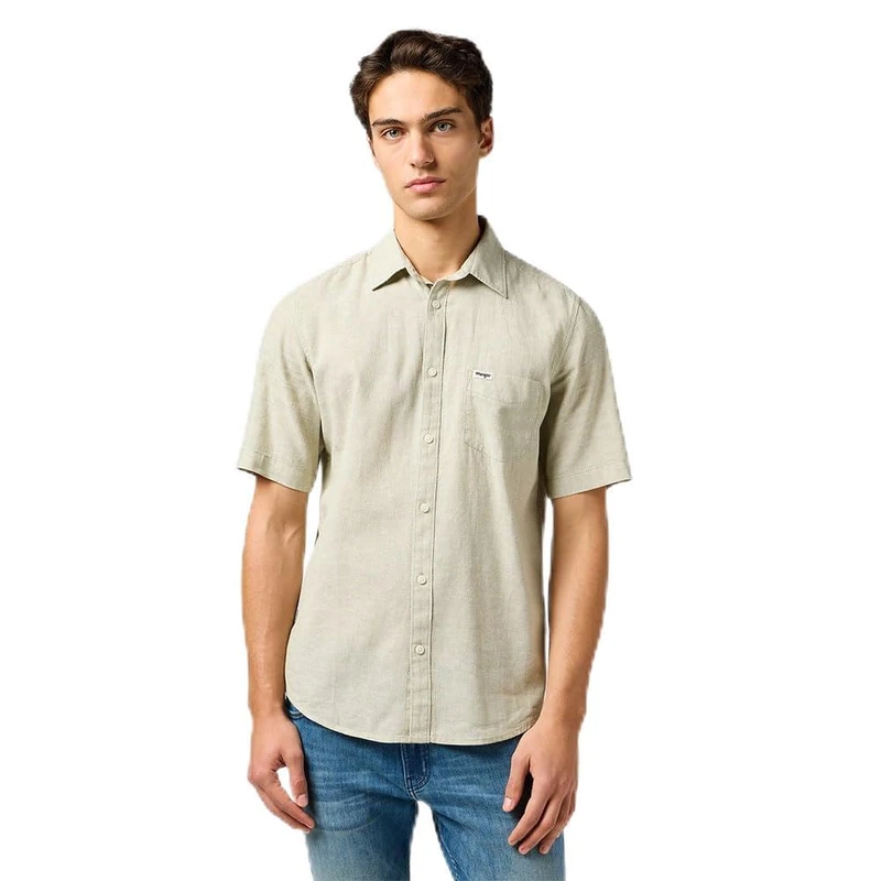 Wrangler Men's Ss 1 Pkt Shirt, Tea, XL