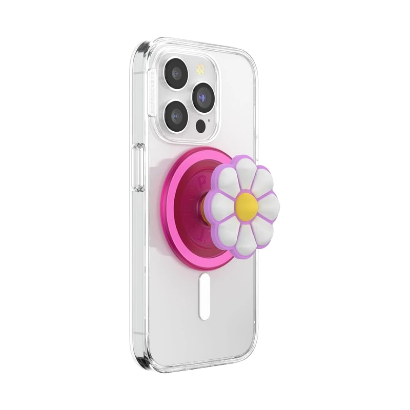 PopSockets Phone Grip for MagSafe with Kickstand, Magnetic Stand, Swappable Top, Secure Hold for iPhone MagSafe Cases, Phone & Tablet Grip, Cute PopSockets - Doodle Daisy Boca
