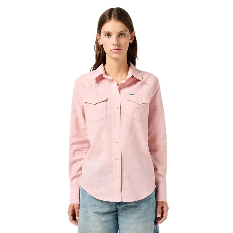 Western Shirt, Silver Pink, S