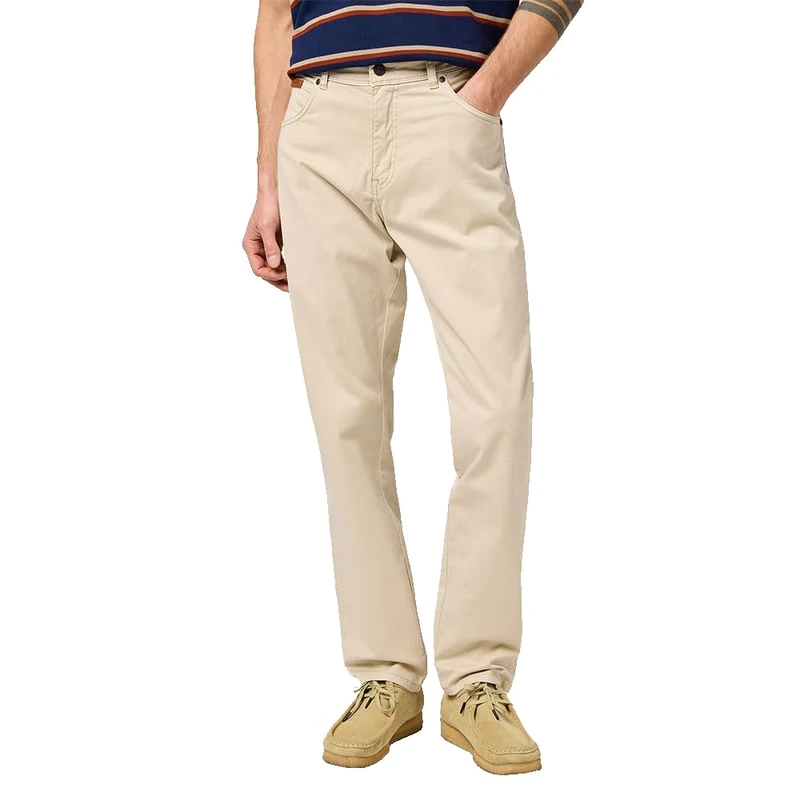 Wrangler Mens Texas Slim Authentic Slim Fit Slim Leg Trousers, Pelican, 42 W/34 L