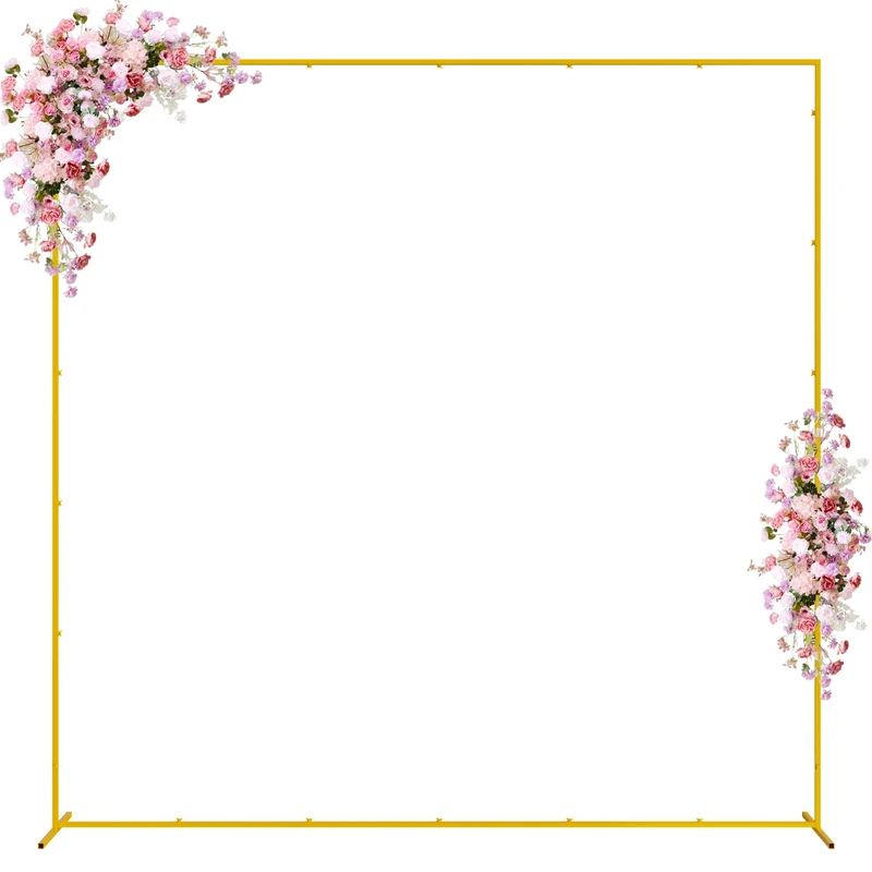 Wokceer Wedding Arch Backdrop Stand - Square 7.2 x 7.2 FT Wedding Arches for Ceremony, Birthday Party, Garden Arbor, Anniversary Event Decor