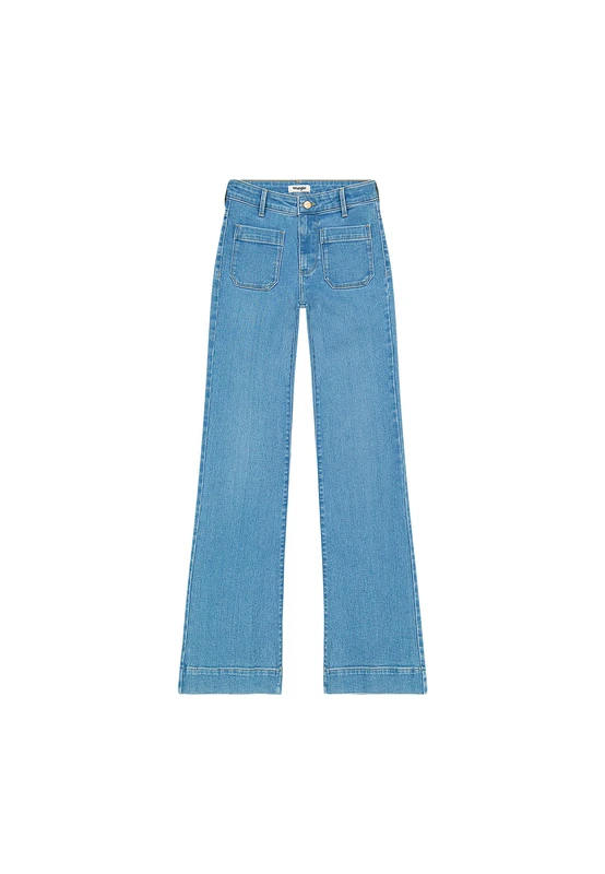 Wrangler Women's Flare Jeans, Velvet Sky, 25W x 32L