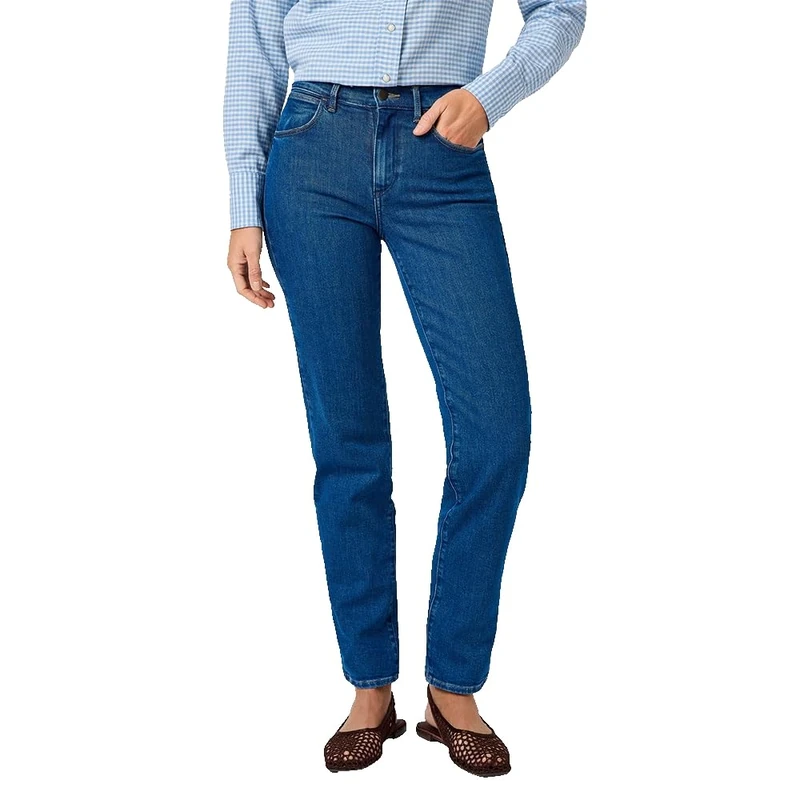 Wrangler Women's Straight Fit Straight Leg Jeans, Genuine Wear, 28W x 32L