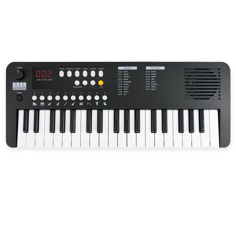 Axus 37 Mini Portable Keyboard - Midnight Black Electric Piano