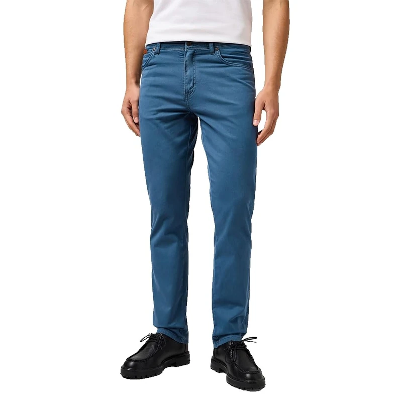 Wrangler Mens Texas Slim Authentic Slim Fit Slim Leg Trousers, China Blue, 33 W/34 L
