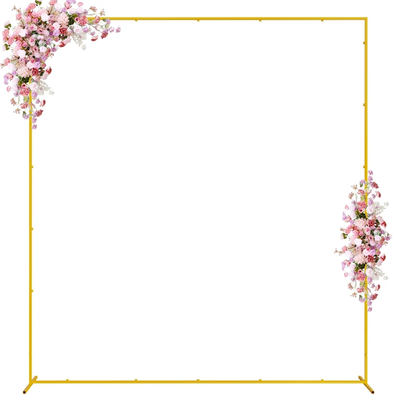 Wokceer Square Wedding Arch Backdrop Stand - 7.2 x 6.6 FT Metal Frame