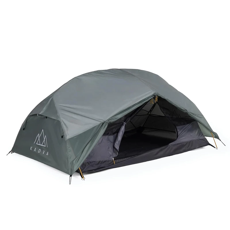 KADVA Expedit 2 Pro Tent Waterproof Lightweight and Spacious Tent for 2 People 210 x 135 x 100 cm Ideal for Long Travel and Camping Equipped with Mosquito Nets and Two Anterooms Colour Silver