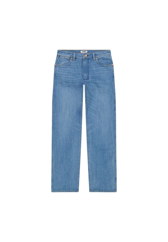 Wrangler Women's Sunset Straight Fit Straight Leg Jeans, Baby Blue, 30W x 32L