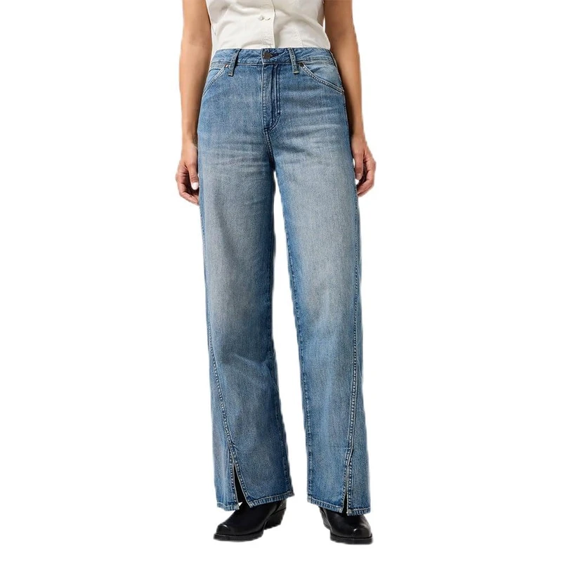 Wrangler Women's Spat Loose Jeans, Green Wash, 30W x 30L