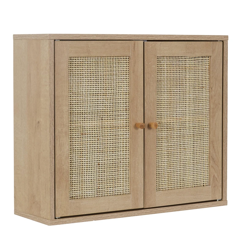 HOME DECO FACTORY, HD0226 Bali Natural Crush Collection Wall Cabinet Furniture Bathroom Furniture 60 x 50 x 20 cm Brown