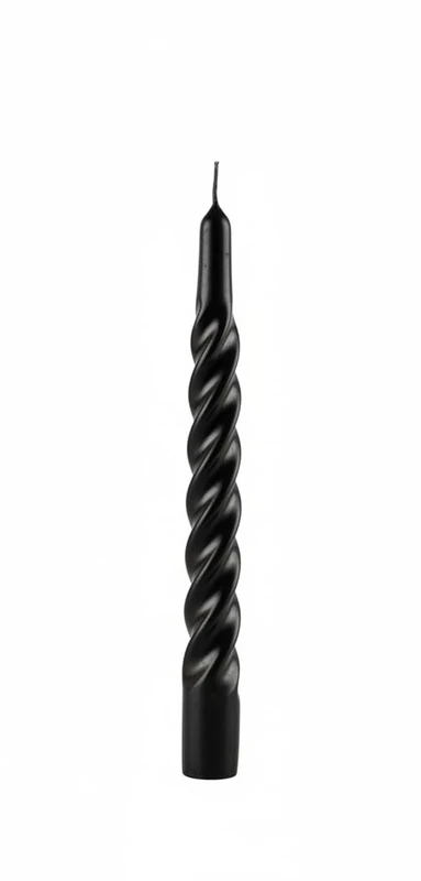 Tortillon Lacquered Candles Diameter 2.2 cm Height 21 cm – 6 Pieces – Black Cereria Di Giorgio