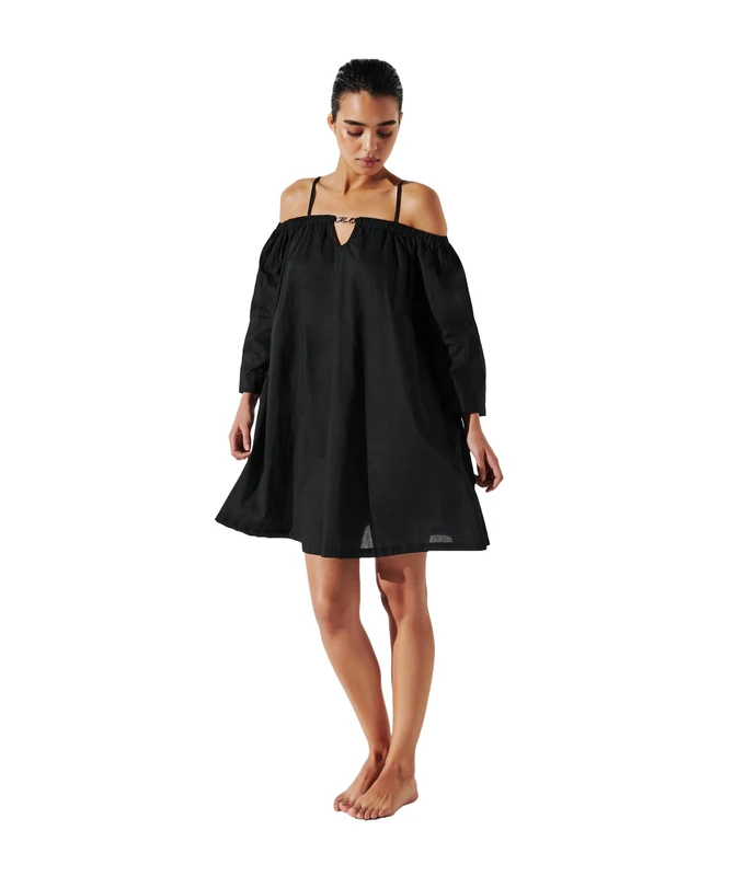Karl Lagerfeld Women Karl Dna Off Shoulder Dress Black S - Image 1