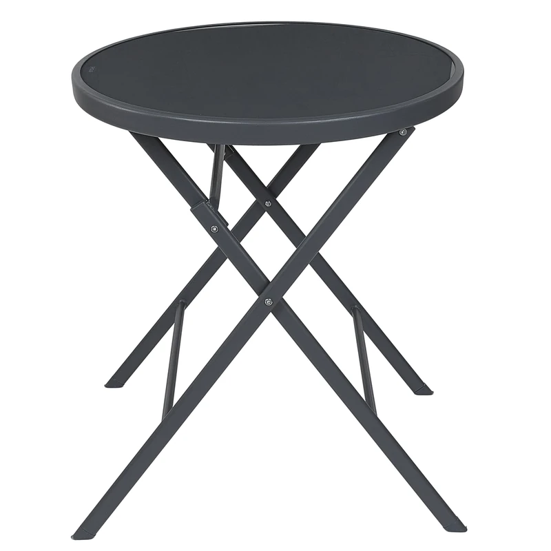 HOME DECO FACTORY, HDO0301, Elba Grey Model Table, Garden Furniture Table, Furniture, Garden Furniture, Outdoor Table, 60 x 71 x 60 cm, Assembly Required, Grey - Image 1