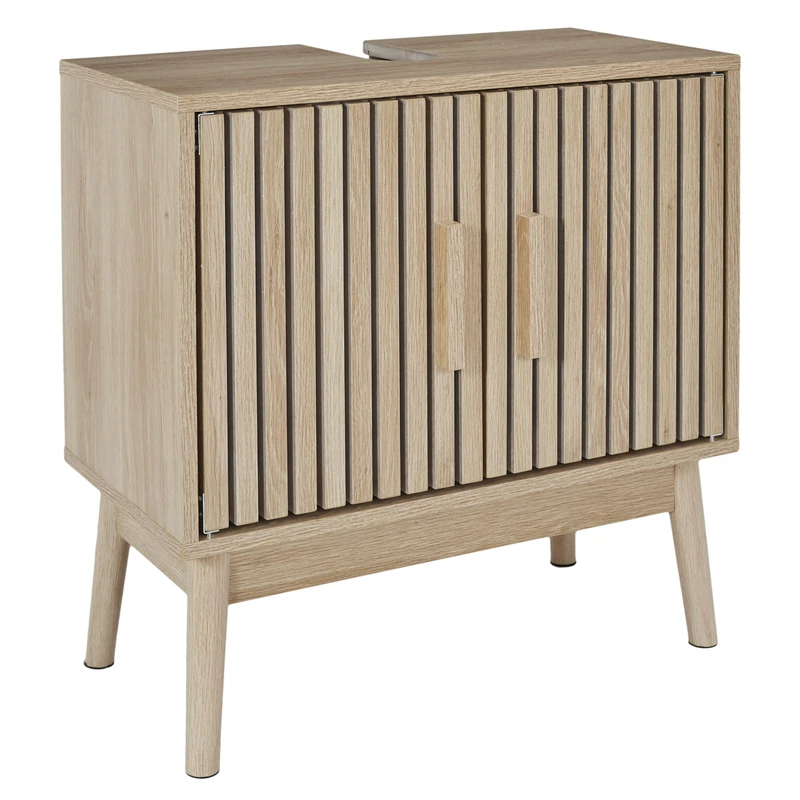 HOME DECO FACTORY, HD0222, Under Washbasin, Model Klaus, Natural Crush Collection, Furniture, Bathroom Furniture, 60 x 70 x 30 cm, Brown, Wood-Particle Board, 60 x 70 x 30 cm