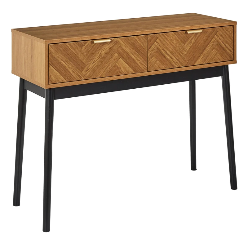 HOME DECO FACTORY, HD0301, Felix Model, Lounge Edition Collection, Furniture, Table and Desk, Console and Sellette, 100x80x35cm, Brown Black