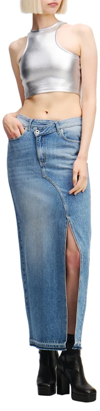 KARL LAGERFELD JEANS, Women's, Denim Maxi Skirt, Regular Fit, Blue, XS