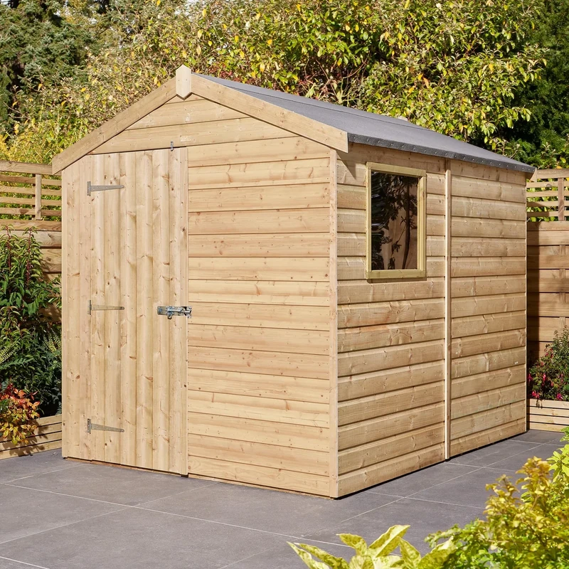 Rowlinson Apex Shed Single Door with Window 8x6