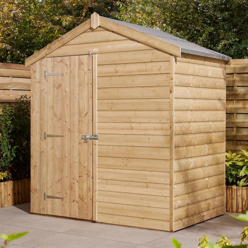 Rowlinson Apex Shed Single Door 4x6