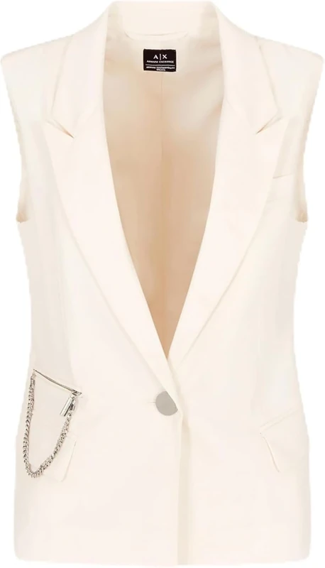 Armani Exchange Women's Edgy Blazer Vest, Black, 38