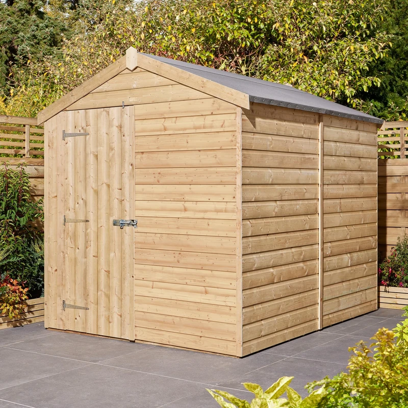 Rowlinson Apex Shed Single Door 8x6