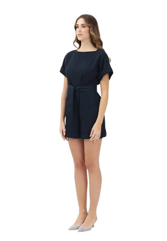 Armani Exchange Women's Limited Blue Edition Jumpsuit with Tie, 10