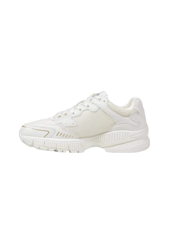 Armani Exchange Women's Speed Trainers, Off White + Gold, 38 EU, Off White Gold, 6 UK