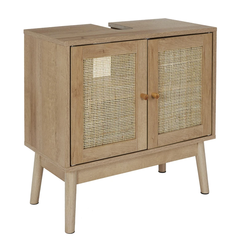 HOME DECO FACTORY, HD0227 Bali M1 Natural Crush Collection Vanity Unit Bathroom Furniture 60 x 70 x 30 cm Brown