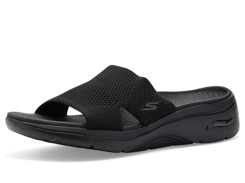 Skechers Women's Go Walk Arch Fit 2.0 Sandal Dakota Clogs and Mules, Black Textile, 6 UK