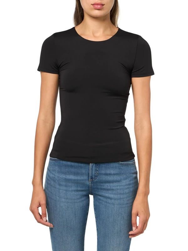 Armani Exchange Women's Essential, Embroidered Logo Signature, Vest, Black, XS