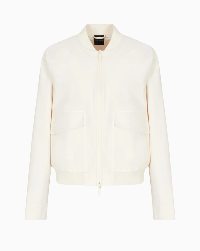 Armani Exchange Women's Bomber Jacket with Monogram Logo Print Inside, ISO, XL