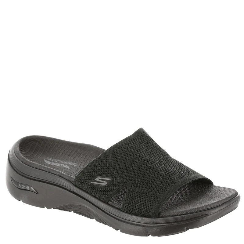 Skechers Women's Go Walk Arch Fit 2.0 Sandal Dakota, Black Textile, 8 UK