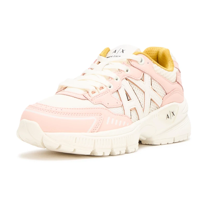 Armani Exchange Women's Speed Trainers, Light Rose Off White, 8.5 UK