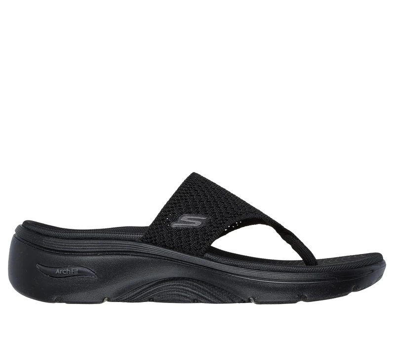Skechers Women's Go Walk Arch Fit 2.0 Sandal Carrie Sandals/Thong Sandals, Black Textile, 9 UK