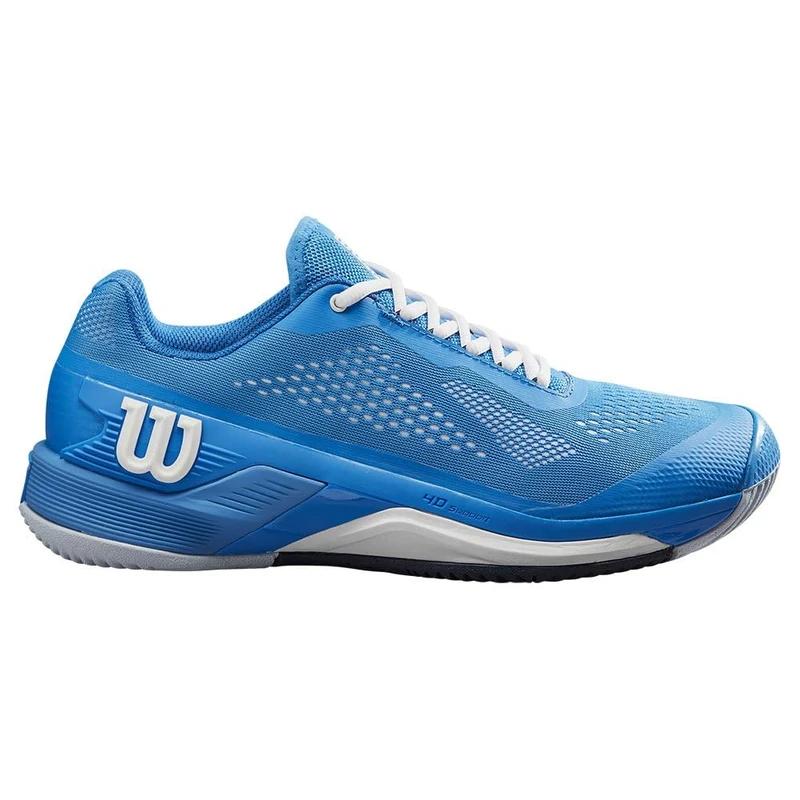 Wilson Mens Rush Pro 4.0 AC Tennis Shoes All Surface Shoes Blue - White, French Blue White Navy Blazer, 13.5 UK
