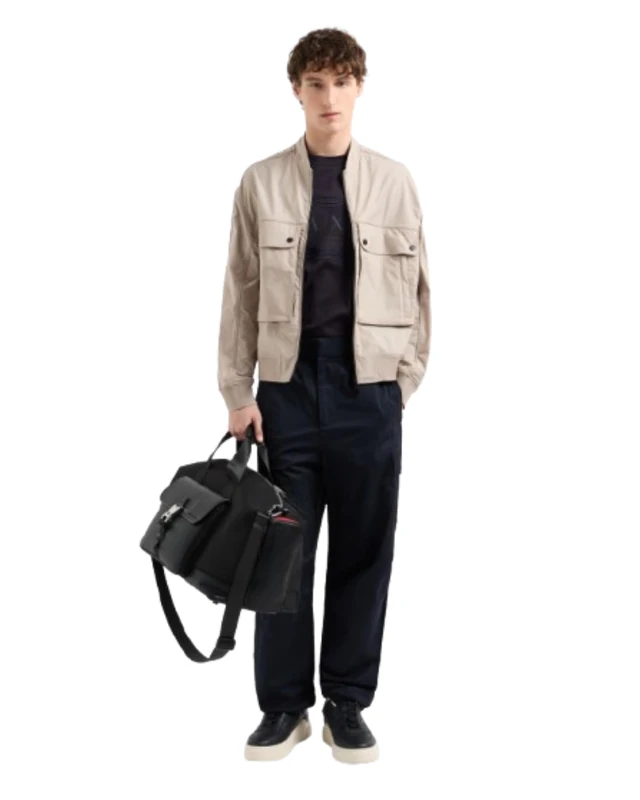 Armani Exchange Men's Blue Edition, Embroidered and Printed Logo, Regular Fit, Blue, L, deep Navy, L