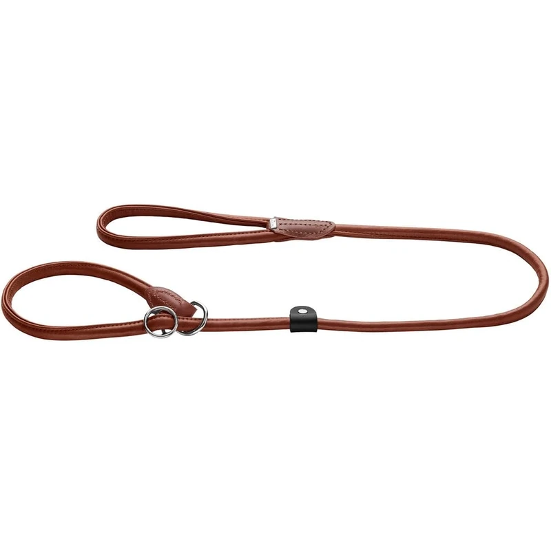HUNTER Retriever Lead Round & Soft Canadian UP Colour: Cognac, Soft Leather, Hand Strap, Stop Ring, Rounded, Sustainable, Made in Germany, Size: 10/120