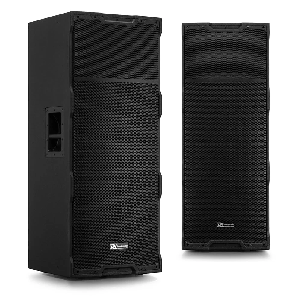 Power Dynamics 2x PDY2215A Dual 15-Inch 1600W Active PA Speakers | Bi-Amplified DJ Speaker Set with DSP, XLR/RCA Inputs & Mic Control | Ideal for DJs, Bands & Events, DJ PA Speaker