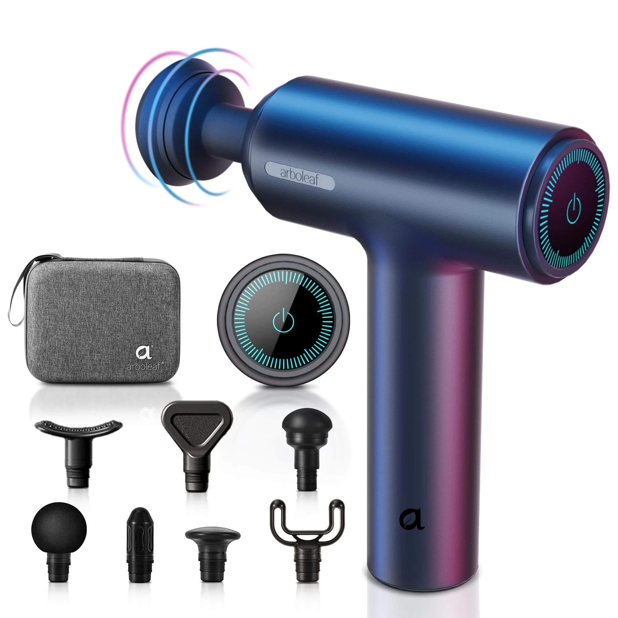 Massage Gun Deep Tissue, arboleaf 6 Speeds Muscle Massage Gun Sports Massager Gun with Case and Type-C Charging, Powerful Percussion Massager Gun for Home Gym Office Muscle Pain Relief
