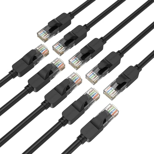JARNHNG Cat 6 Ethernet Cable 15 ft, Indoor/Outdoor High Speed 10Gbps Internet Cable, Black RJ45 LAN Patch Cables, Ethernet Cord Suitable for Games, Computers, Televisions, Routers, Printers