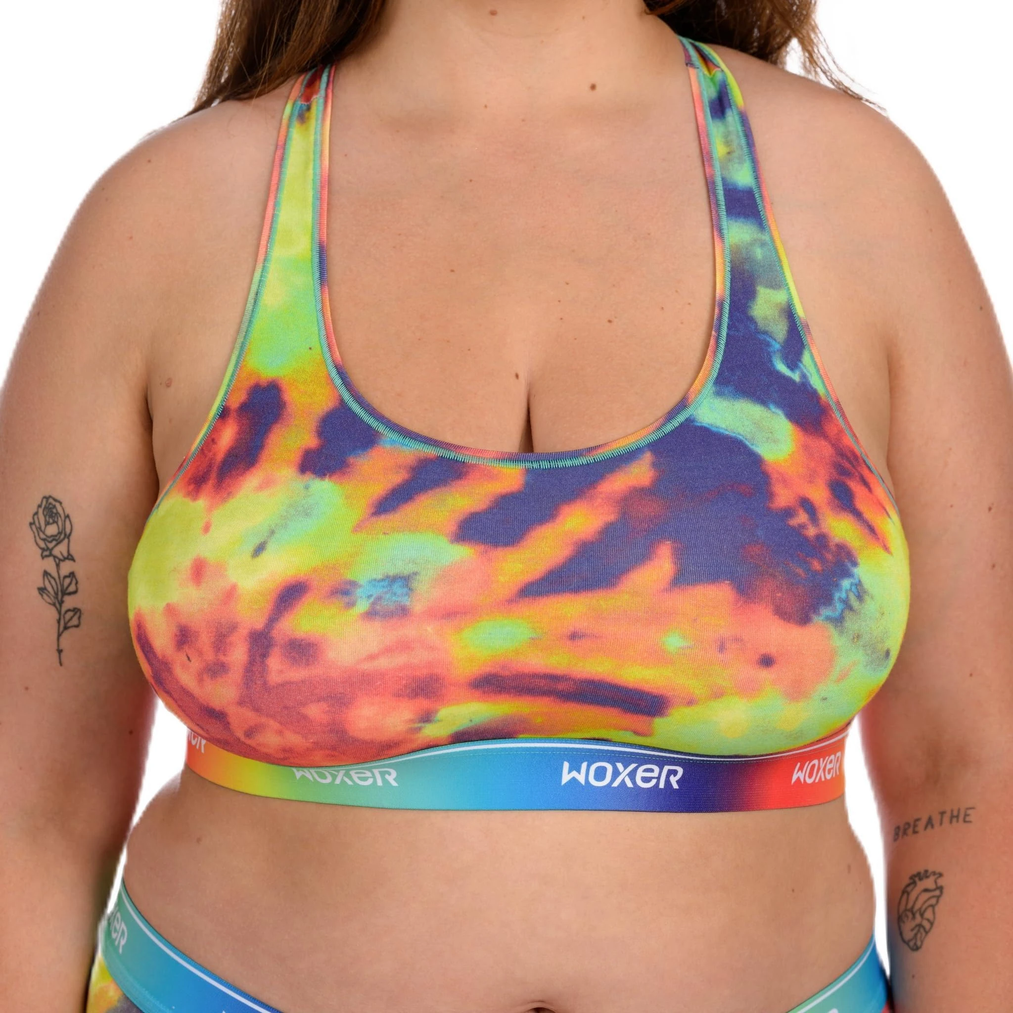 Woxer Boss Bralettes for Women - Wireless, Seamless, Comfortable Support Bra, Tie-dye 2.0 1.0, S