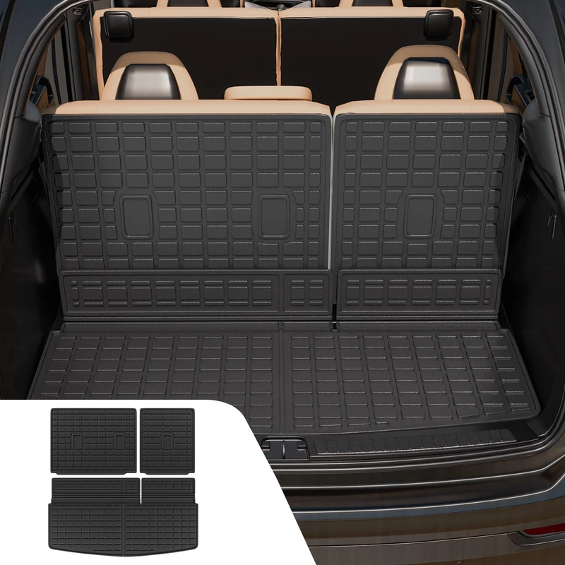 Dattumar Cargo Liner Compatible with 2018-2024 Ford Expedition 7&8 Seater Trunk Mat Cargo Mat All Weather Back Seat Cover Protector 2023 Expedition Accessories (Trunk Mat+3rd Row Backrest Mats)
